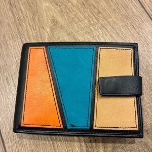 Rolfs cowhide Colorful Geometric unisex Wallet